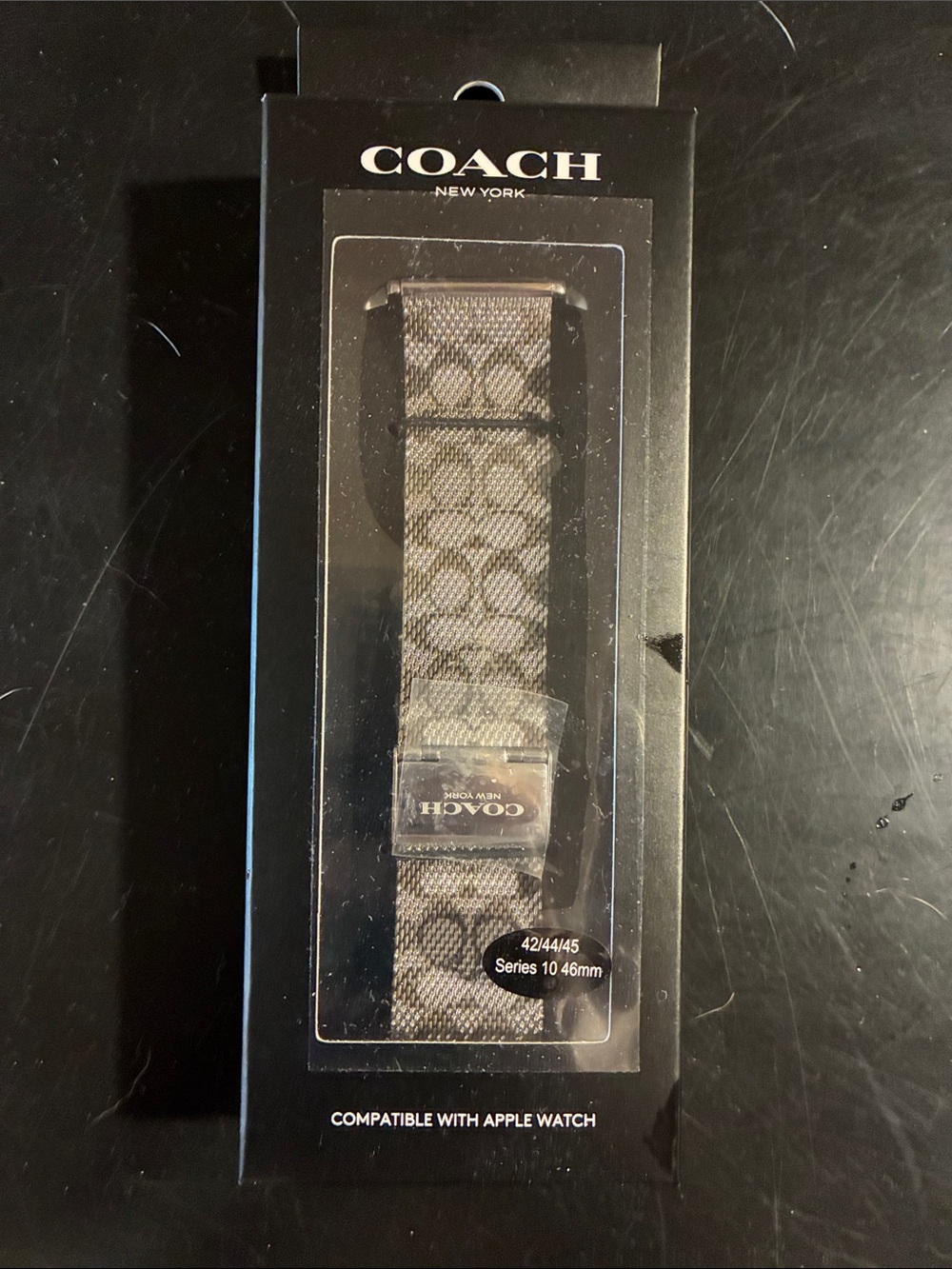 Coach Signature Silver Apple Watch Band